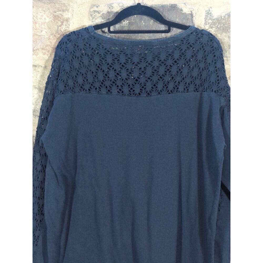 Vintage Harley Davidson Top Woman's Large Black Lace Sleeves Crocheted Biker - Picture 8 of 14